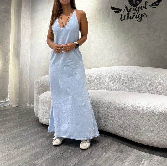 Vestido índigo delgado